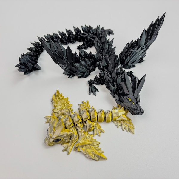 Dragon with Wings - 2 in 1 Dragons - Winged Crystal Dragons - Fourth Wing Dragon - Fidget Fantasy Books Decoration