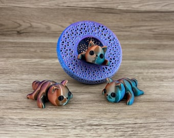 3 Mini Cats - Fidget Toy - Cat Desk Toy 3D Printed - Articulated Joints Keychain Pendant