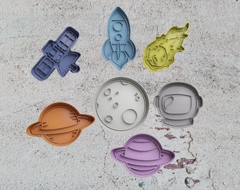 Space Cookie Cutter - Astronaut Moon Saturn Venus Asteroid Satellite Rocket