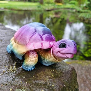 Lifelike Foldable Turtle Desk Toy Figurine Home Decor Movable Turtle Fidget Toy Gadget image 1