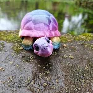 Lifelike Foldable Turtle Desk Toy Figurine Home Decor Movable Turtle Fidget Toy Gadget image 2