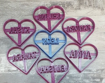 Personalized Clay Polymer Stamp Cookie Cutter Valentine's Day Gifts with Heart Shape with Wish Name Phrase