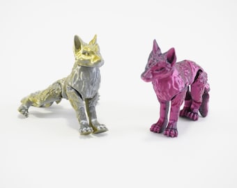 Mini Wolf - Minifigur - Schreibtischspielzeug - Figürchen Wohndeko - Miniatur Beweglicher Wolf