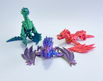 Flexi Wyvern Drache - Gelenk - Schreibtischspielzeug - Majestätischer Wyvern-Drache - Detailreiches Modell - Fidget sensory Toy