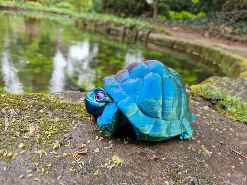 Lifelike Foldable Turtle Desk Toy Figurine Home Decor Movable Turtle Fidget Toy Gadget image 3