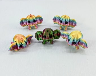 3 Colorful Mini Elephants - Minifigure - Desk Toy - Figurine Home Decoration Mini Elephant