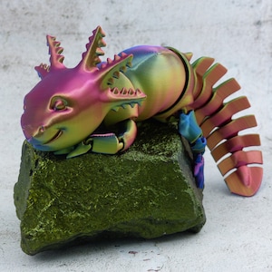 Axolotl movable jointed 3D print - articulated - desk toy - fidget toy - stress ball - amphibian - fidget toy
