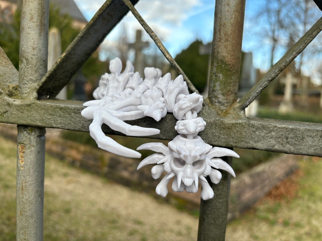 Skull Dragon & Wyvern Skull Bones Articulated Dragon Desk Toy Office