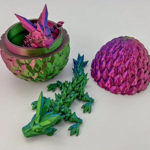 Mystery Egg Egg Dragon Surprise Egg Movable Jointed Crystal Dragon 3D Printed Mystery Box Surprise Stress Balls Fidget image 1