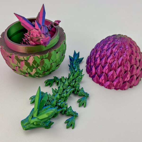 Mystery Egg Egg Dragon Surprise Egg Movable Jointed Crystal Dragon 3D Printed Mystery Box Surprise - Stress Balls Fidget