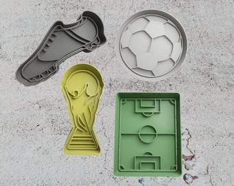 Soccer - Clay Polymer Molds Stamp Ball Field Shoes Cookie Cutter