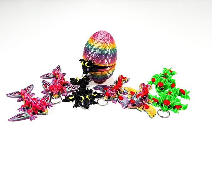 Featured listing image: Frida Glücksdrachen (kaufe 2 bekomme 3) - Herzdrache Mond Schmetterlingdrache Rosendrache - Fidget Toy Schreibtischspielzeug