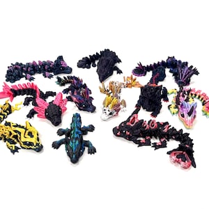 Dragon optionally with dragon egg movable jointed crystal dragon Flexi Dragon Fidget Dragon - ASMR Fidget - Desk Toy Decoration