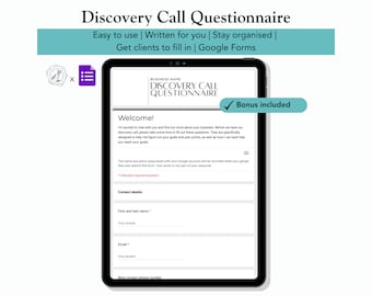 Discovery Call Questionnaire | Client Onboarding | Google Forms