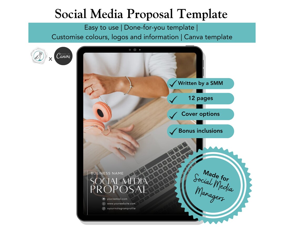 Social Media Proposal Template | Customizable Canva Design (digital ...