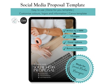 Plantilla de propuesta para redes sociales / Diseño personalizable en Canva (descarga digital)