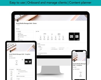 Social Media Manager Notion Template - Client Tracking & Project Management with Finances