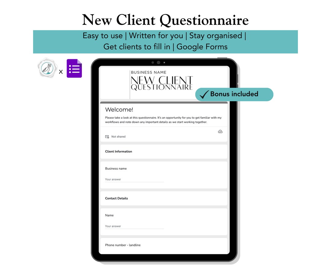 New Client Questionnaire | Business Kit | Social Media Manager ...