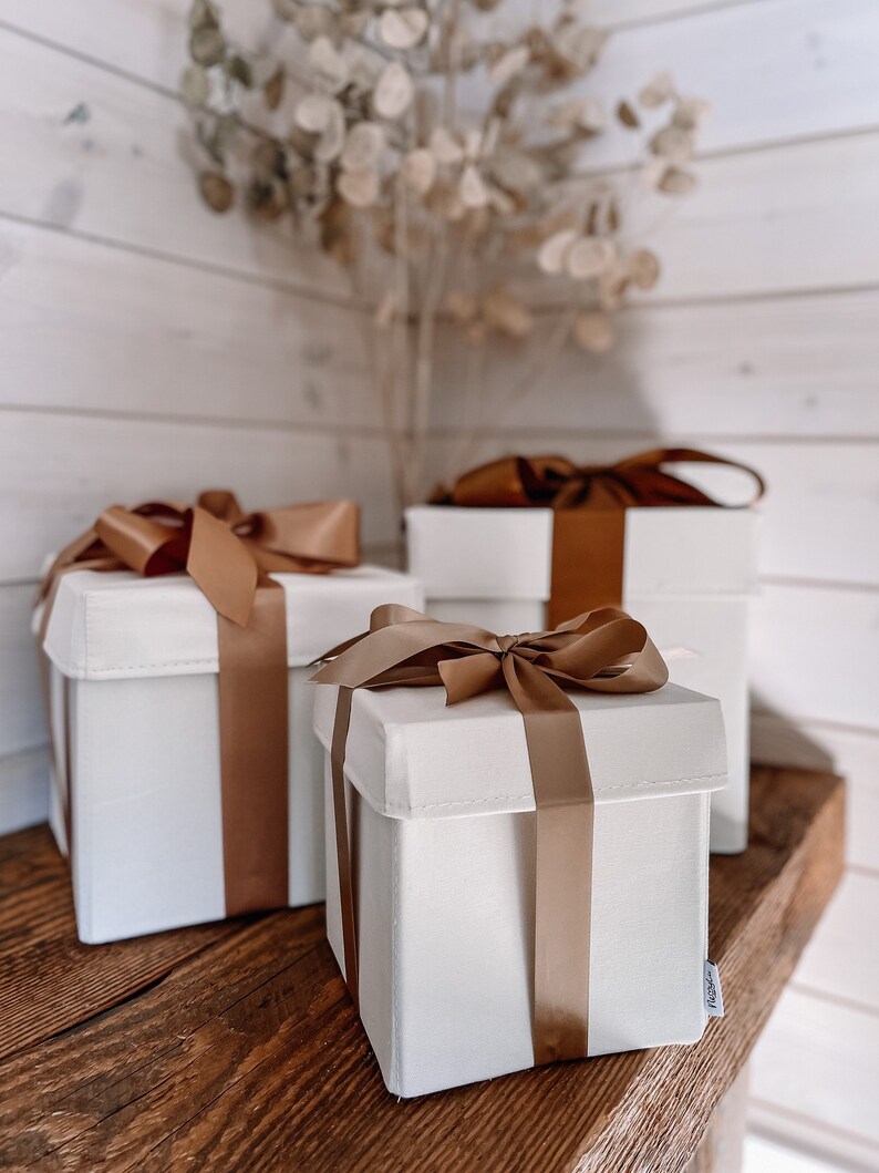 Empty Gift Box With Lid Stackable Gift Boxes Gold Satin Ribbons Custom
