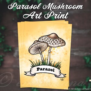 Mushroom: Parasol Fine Art Print, 5&quot; x 7&quot;