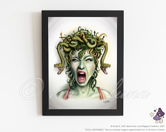 Art Print, Medusa Was Defending Herself (Feminist Rage)