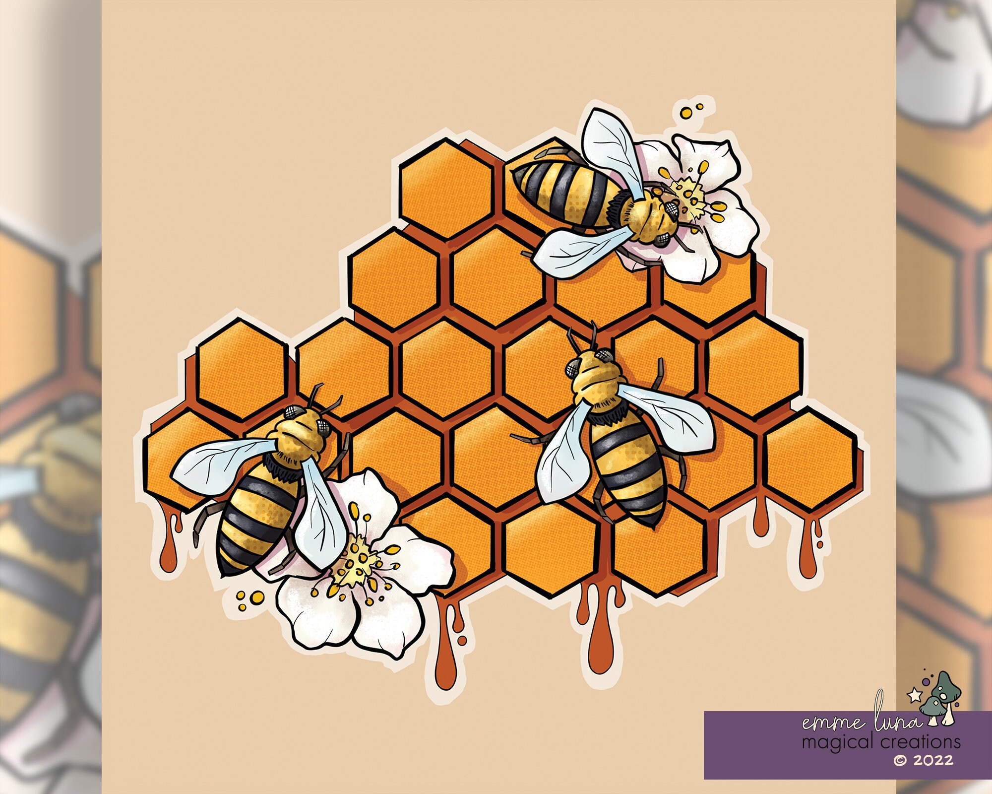 アート・デザイン・音楽 BEE HONEY HONEYCOMB GOJI HAMADA Honey Honey Bee, 10