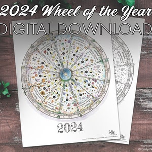 2024 Wheel of the Year Calendar Digital Download, NORTHERN Hemisphere
