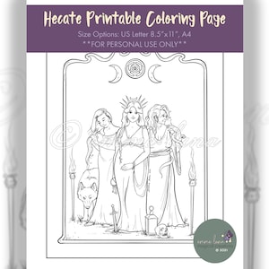 Hecate, Triple Goddess - Printable Coloring Page