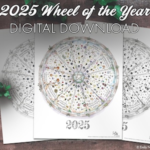 2025 Wheel of the Year Calendar Digital Download, northern hemisphere