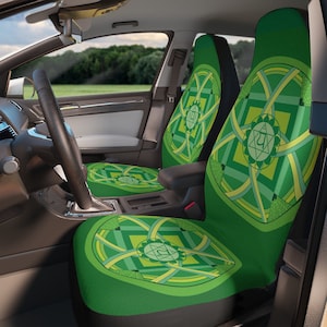 Green Chakra Car Seat Covers for Vehicles, for auto, for women Set of 2