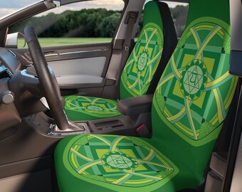 Green Chakra Car Seat Covers for Vehicles, for auto, for women Set of 2
