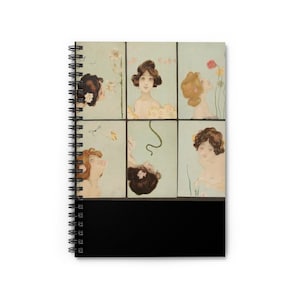 Art Nouveau Women vintage Spiral Notebook - Ruled Line