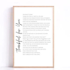 Prayer for Healing| Prayer for Difficult Times, Anxiety, Fear, Depression| Scripture Print,Christian Wall Art| Prayer Poster