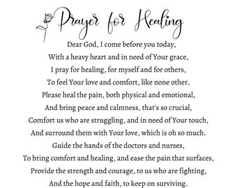 Prayer for Healing, Prayer for Sickness Illness, Prayer for Difficult Times, Prayer for Anxiety, Fear, Depression, Cancer Prayer
