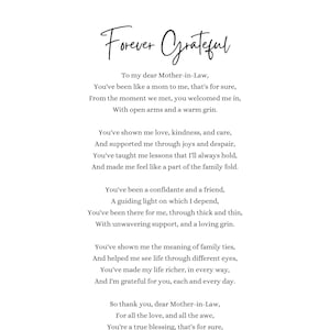 Eternamente Grato - Um Poema para Minha Sogra