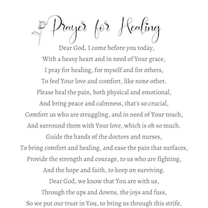 Prayer for Healing, Prayer for Sickness Illness, Prayer for Difficult Times, Prayer for Anxiety, Fear, Depression, Cancer Prayer