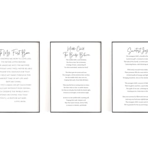 BUNDLE(3 Prints)-Poems for My Children, To My First Born Poem, Middle Child Poem, Poem for Baby,Gift for son Gift for daughter Wedding Gift