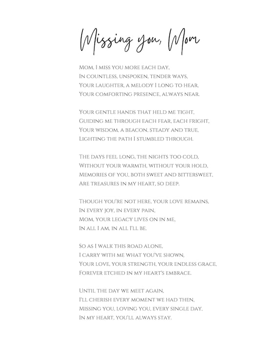 Mom, Missing You Poem to My Mother That I Lost)| Grief Poem