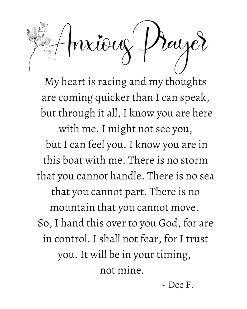 Anxious Prayer, Anxiety Prayer, Prayer for Difficult Times| Faith ...