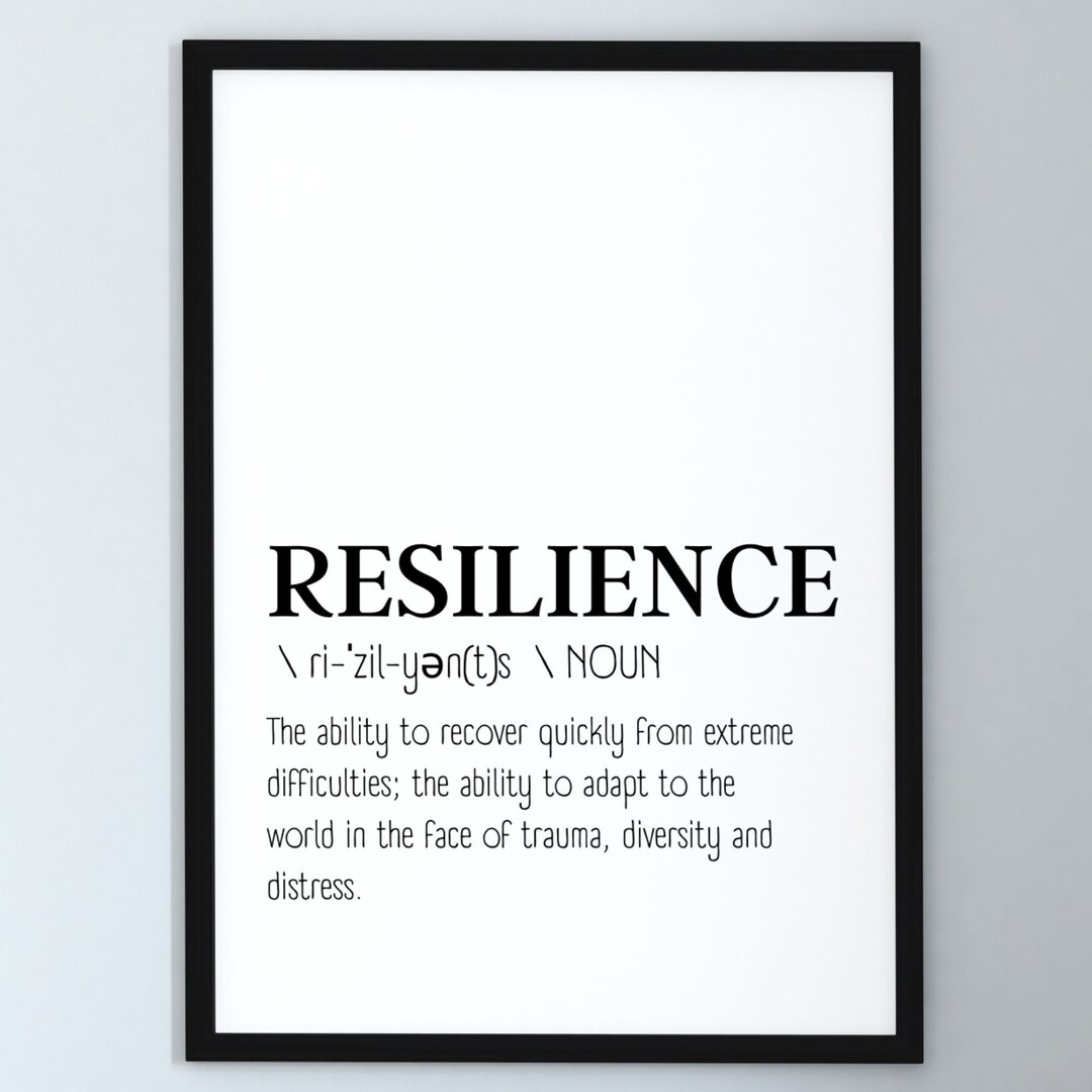 Resilience Definition Art Modern Print Minimalism Resilience Print
