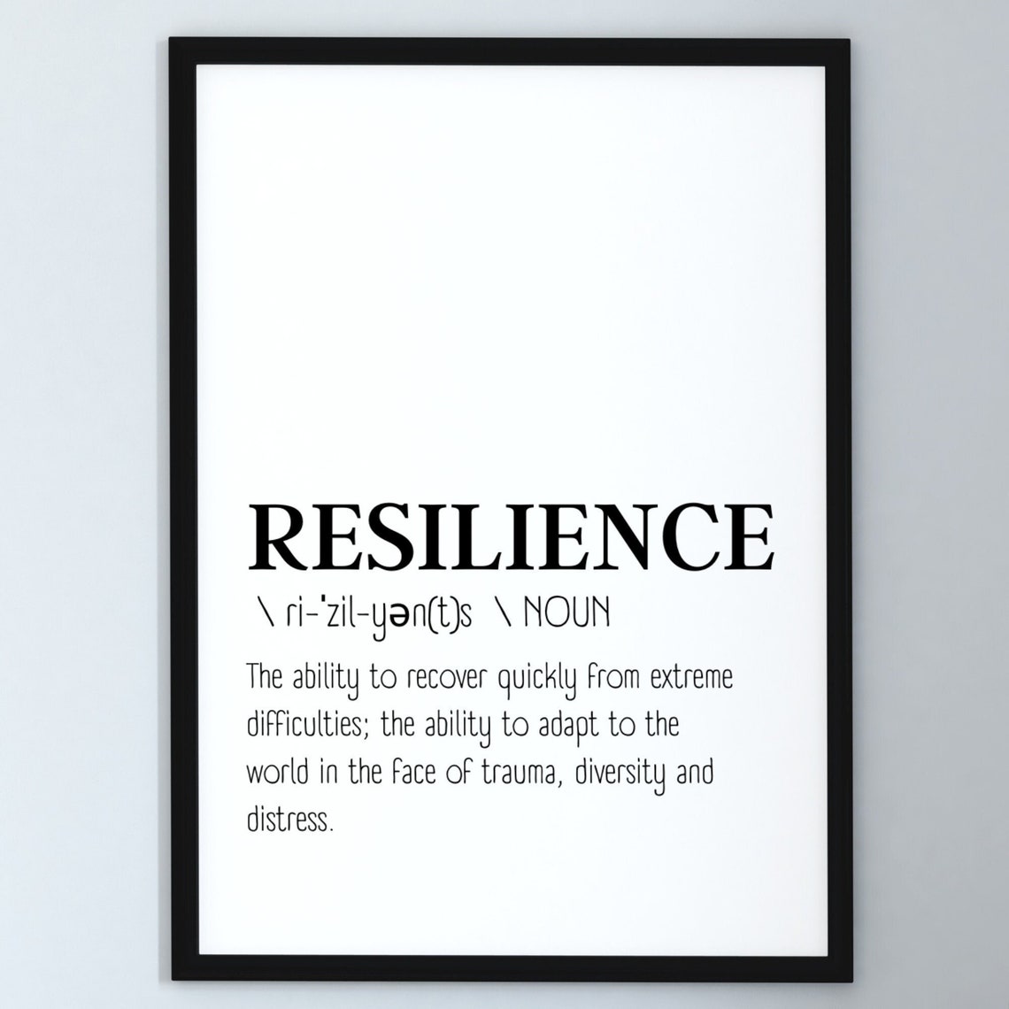 Resilience Definition Art Modern Print Minimalism Resilience Print