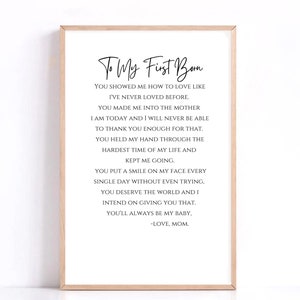 To My First Born Poem, Gift for son Gift for daughter Wedding Gift Graduation Gift Birthday Gift to Child image 1