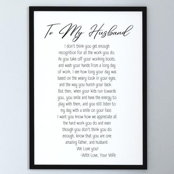 To My Husband Poem Hardworking Husband Best Husband Poem Father s Day Gift Poem Father s Day Husband Anniversary Poem Etsy Denmark
