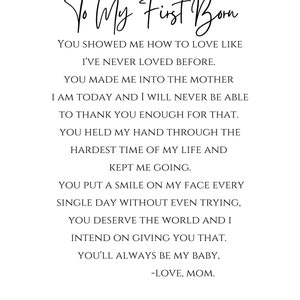 To My First Born Poem, Gift for son Gift for daughter Wedding Gift Graduation Gift Birthday Gift to Child image 2