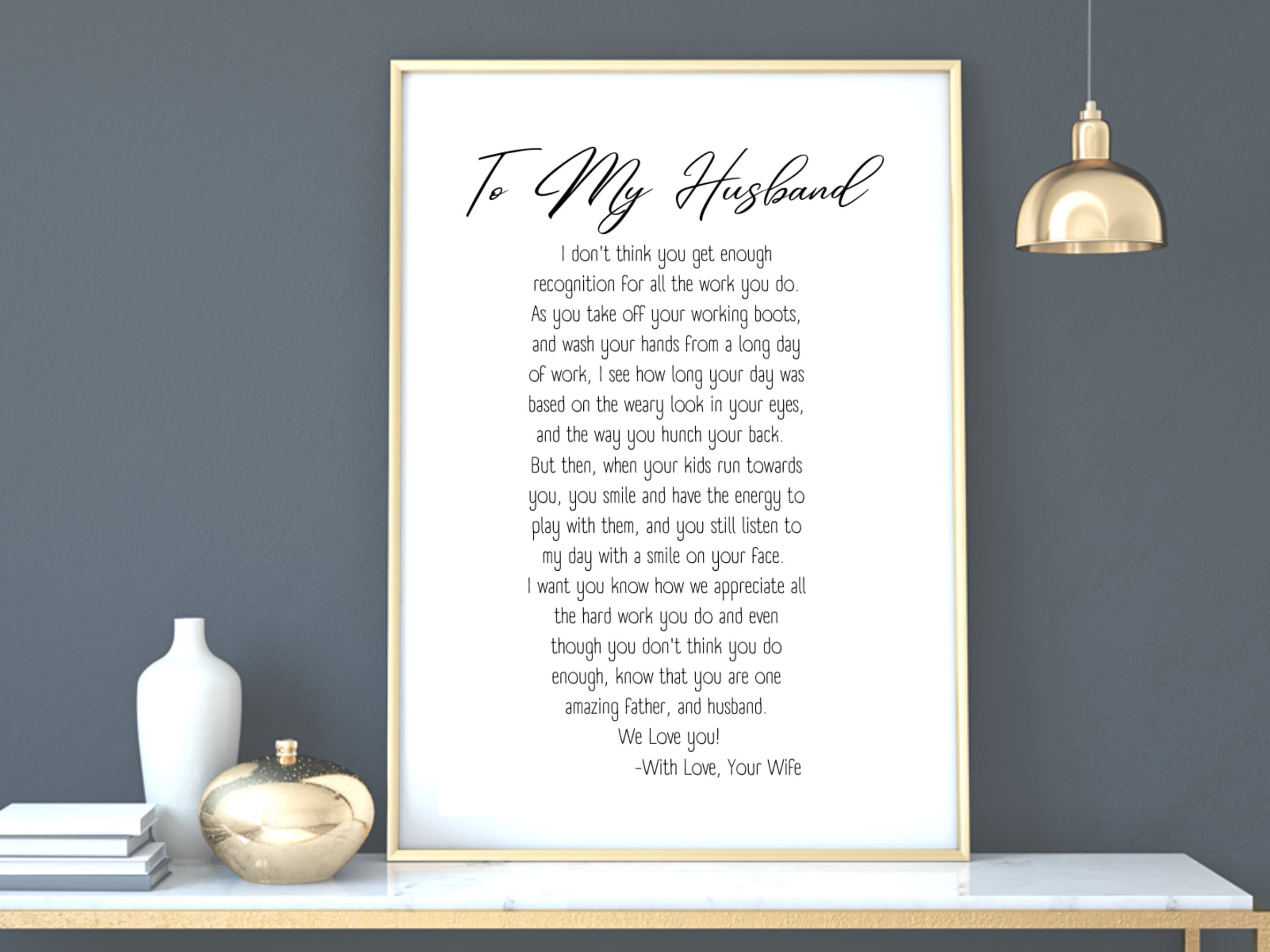 To My Husband Poem Hardworking Husband Best Husband Poem Father's Day