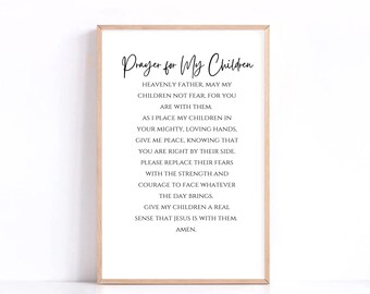 Prayer for My Children| Family Prayer Poster| Gift for Mom | Mom Birthday Gift | Nursery Print| Prayer Poser