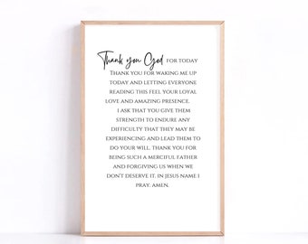 Gracias Dios Oración, Oración por Agradecidos, Benditos, Oración por Esperanza, Póster de Oración, Descarga De Impresión Cristiana, Impresiones de Fe
