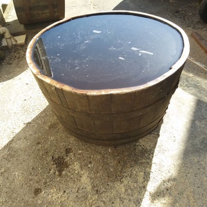 large oak whiskey half barrel planter water tight patio herb veg next day delivery
