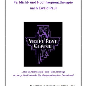 Ewald Paul Violet Ray High Frequency High Frequency Therapy Color Light Therapy Book Felma Tefra Healing Device Violet Ray