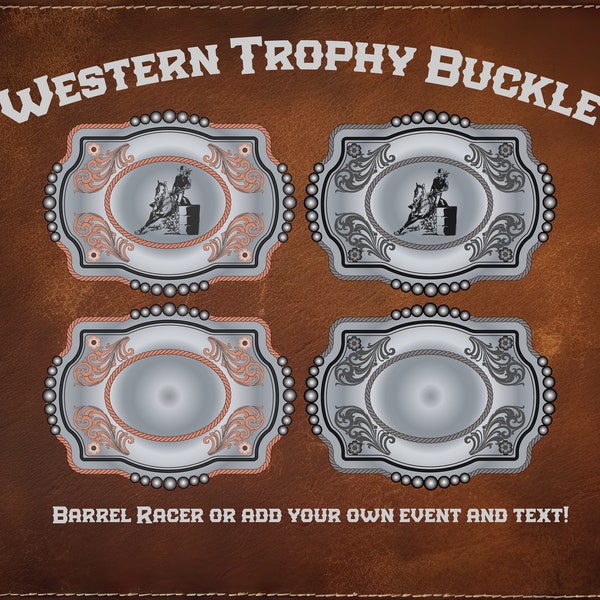 Western Cowboy Trophy Belt Buckle PNG